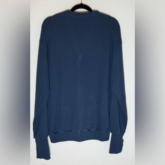 Vintage Par Four Navy Knit Cardigan 90s Made in USA โข Mens XL - Picture 3 of 5
